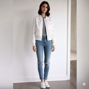 Hand Painted One-of-a-Kind Bomber Jacket – Wearable Art – Size S – Topshop